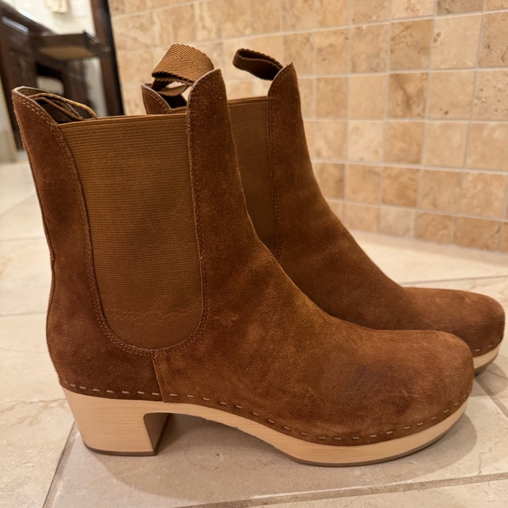 Loeffler Randall Suede Annabelle Clog Boots Brown 10M